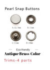 Decorative Bulk 16L Pearl Brass Snap Buttons