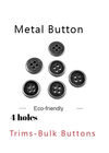 Custom 4 Holes Metal Clothing Buttons Antique Brass Color Bulk Fashion Apparel