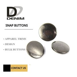 Dark Antique Sliver Metal Snap Buttons For Jackets 4 Parts Flat Trims