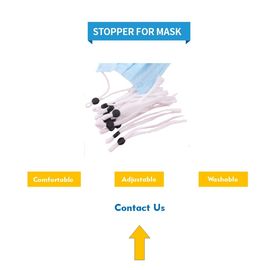Flat Plastic Cord Stopper For Face Mask , Spring Loaded Cord Lock 9mm Size