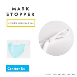 Flat Plastic Cord Stopper For Face Mask , Spring Loaded Cord Lock 9mm Size