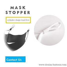 Flat Plastic Cord Stopper For Face Mask , Spring Loaded Cord Lock 9mm Size