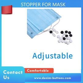 Flat Plastic Cord Stopper For Face Mask , Spring Loaded Cord Lock 9mm Size